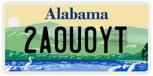 2A0U0YT  license plate in AL