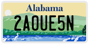 2A0UE5N  license plate in AL
