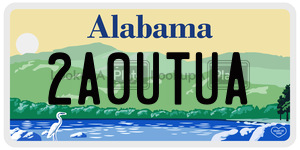 2A0UTUA  license plate in AL