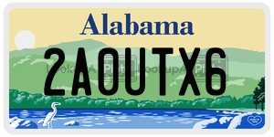 2A0UTX6  license plate in AL