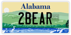 2BEAR  license plate in AL