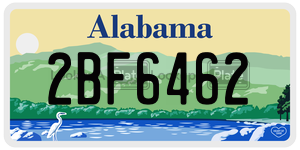 2BF6462  license plate in AL