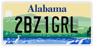 2BZ1GRL  license plate in AL