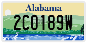 2C0189W  license plate in AL