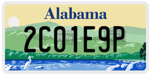 2C01E9P  license plate in AL
