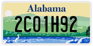 2C01H92  license plate in AL