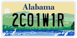 2C01W1R  license plate in AL