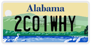 2C01WHY  license plate in AL