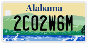 2C02W6M  license plate in AL