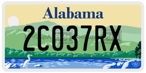 2C037RX  license plate in AL