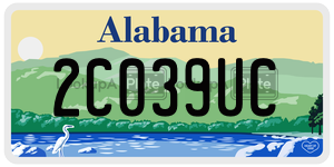 2C039UC  license plate in AL