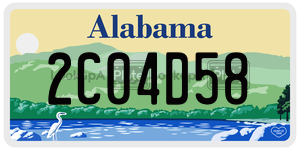 2C04D58  license plate in AL