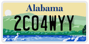 2C04WYY  license plate in AL