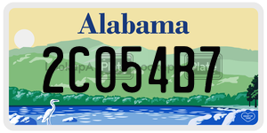 2C054B7  license plate in AL