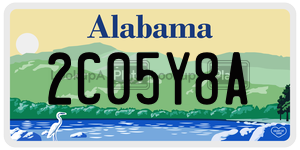 2C05Y8A  license plate in AL