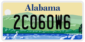 2C060W6  license plate in AL
