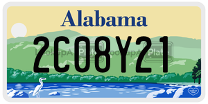 2C08Y21  license plate in AL