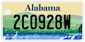 2C0928W  license plate in AL