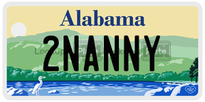 2NANNY  license plate in AL
