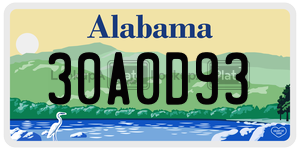 30A0D93  license plate in AL
