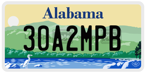 30A2MPB  license plate in AL