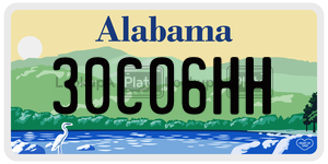 30C06HH  license plate in AL