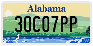 30C07PP  license plate in AL