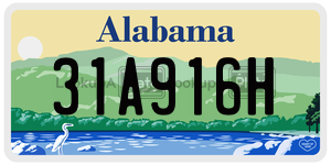 31A916H  license plate in AL