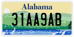 31AA9AB  license plate in AL