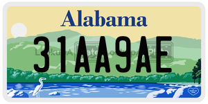 31AA9AE  license plate in AL