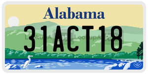 31ACT18  license plate in AL