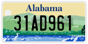 31AD961  license plate in AL