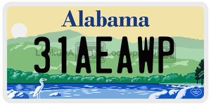 31AEAWP  license plate in AL
