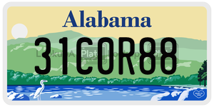 31C0R88  license plate in AL
