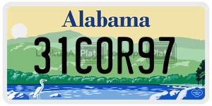31C0R97  license plate in AL