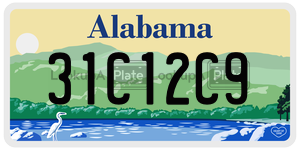 31C12C9  license plate in AL
