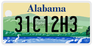 31C12H3  license plate in AL