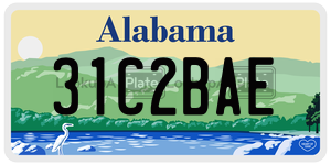31C2BAE  license plate in AL