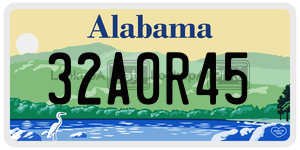 32A0R45 license plate in Alabama