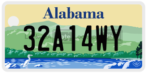 32A14WY  license plate in AL