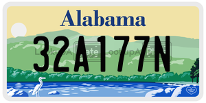 32A177N  license plate in AL