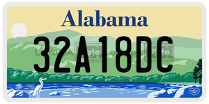 32A18DC  license plate in AL
