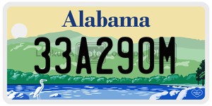 33A290M  license plate in AL