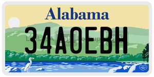 34A0EBH  license plate in AL