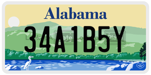 34A1B5Y  license plate in AL