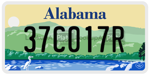 37C017R  license plate in AL