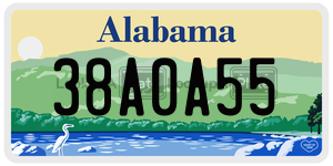 38A0A55  license plate in AL