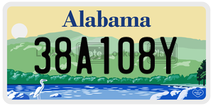 38A108Y license plate in Alabama