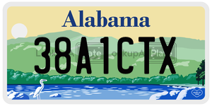 38A1CTX  license plate in AL