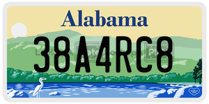 38A4RC8  license plate in AL